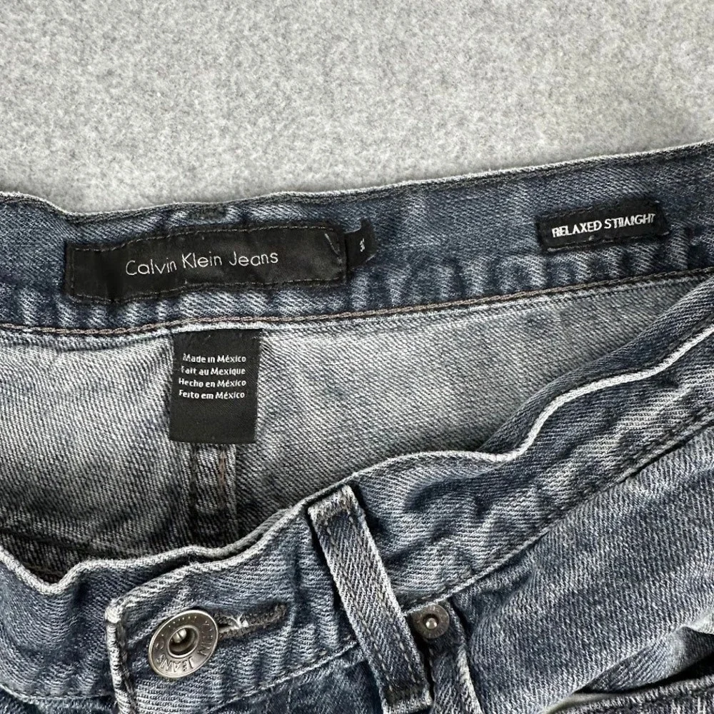 Calvin Klein Mens Jeans Relaxed Straight Gray Denim 32x34 - Picture 10 of 11